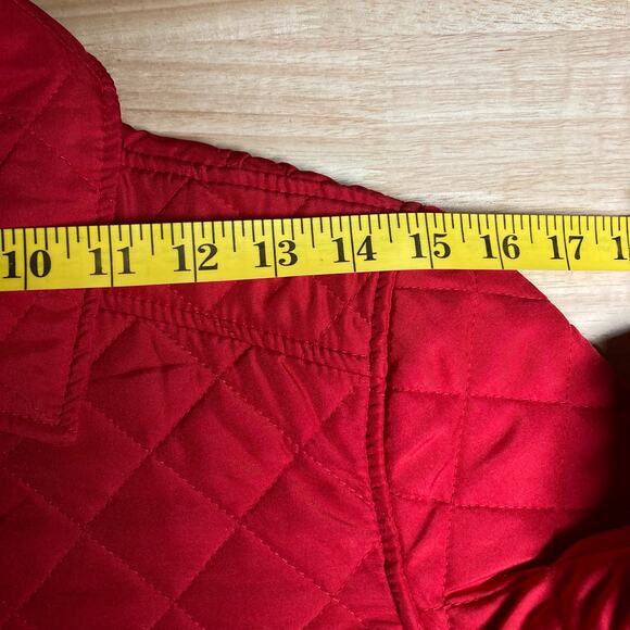 Chico’s Size 0 Button Front Red Quilted Jacket. Pre-Owned - Picture 10 of 12
